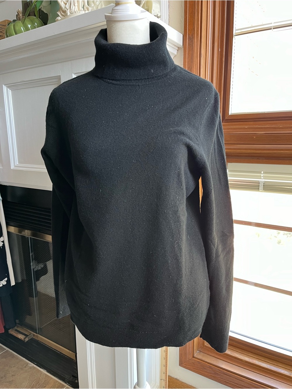Talbots 100% Cashmere Black Turtleneck Sweater